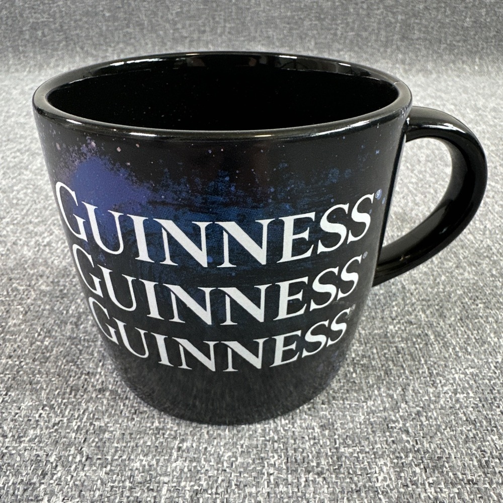Guinness‎ Coffee Mug Black Galaxy Logo Beer Advertising Cup 16oz Licensed